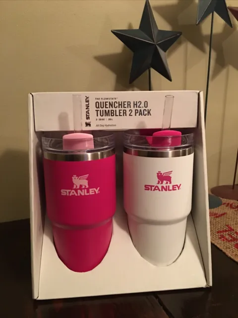 Stanley 2pk 20oz Stainless Steel H2.0 Flowstate Quencher Tumblers Pink &  White