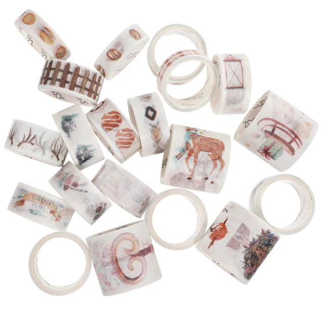 20 Rolls Natural Color Washi Tape Notebook Tape Journal Tapes