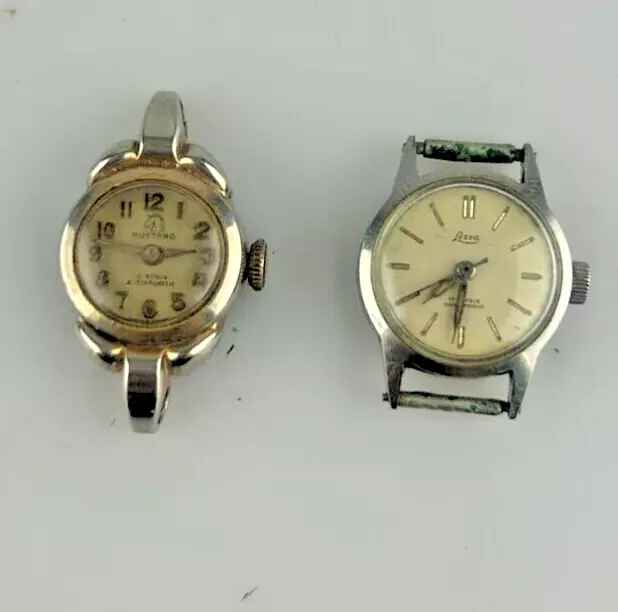 Lote 2 Relojes Movimientos Mecánico de Cuerda Manual No Tira Para Piezas