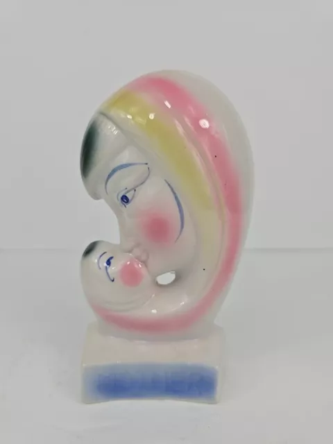 Mother & Child (1950) Wall Pocket Bud Vase Pastel Color Mary/Jesus Stunning