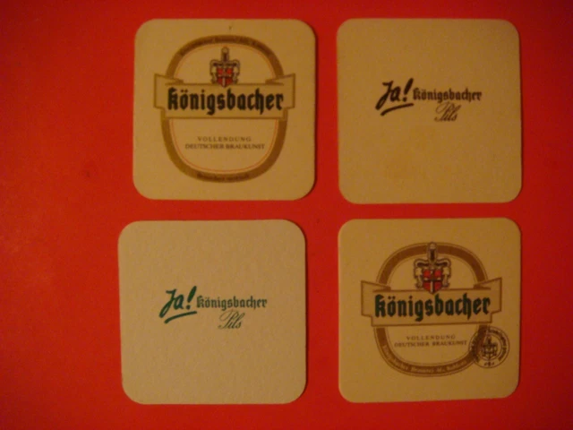 4 Bier Pub Bar Matte Untersetzer ~ Königsbacher ~ Koblenz, Deutschland Brauerei 3
