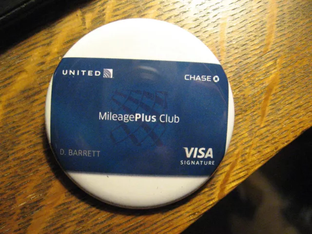 United Airlines UAL UA Mileage Plus Club Visa Card Advertisement Pocket Mirror