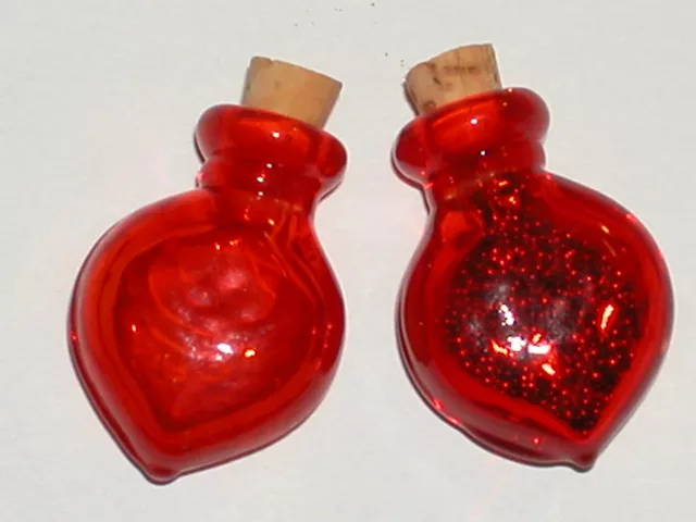 1pc Murano Heart Glass essential oil perfume fairy blood Imp Red cork bottle