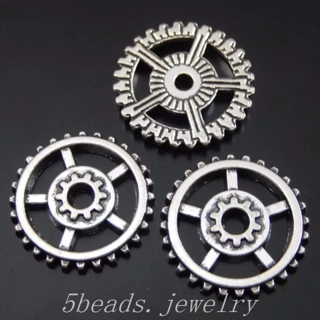 36 Stück Antike Silber Legierung Zahnrad Geformt Charme Anhänger Kunst 50070