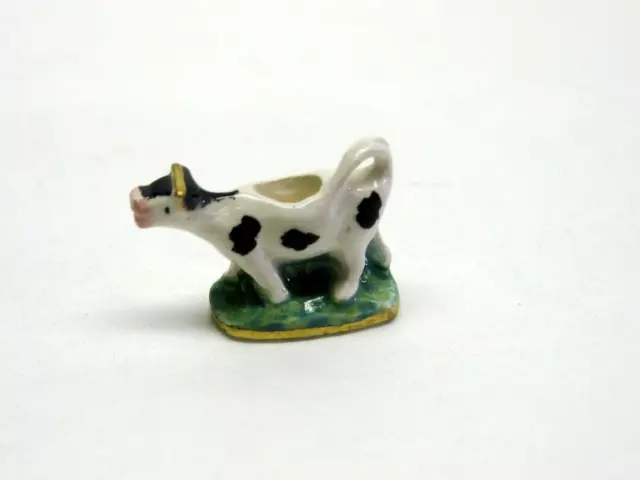 Dollhouse Miniature Artisan Signed Valerie Casson Cow Creamer Black