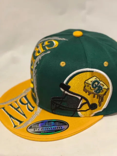 GREEN BAY NEW Leader Hurricane Packers GB Green Gold Era Snapback Hat ...