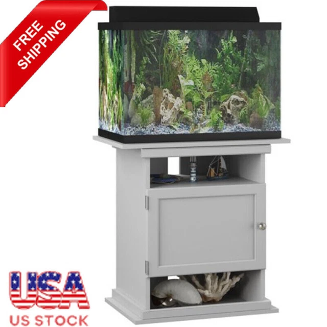 10/20 Gal Aquarium Stand with Storage Cabinet Shelf Fish Tank Holder Dove Gray