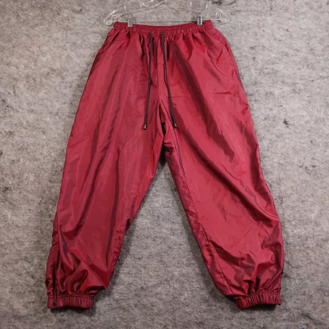 Catalina Petite Pants Women Size Medium Red Lined Nylon Hong Kong Vintage