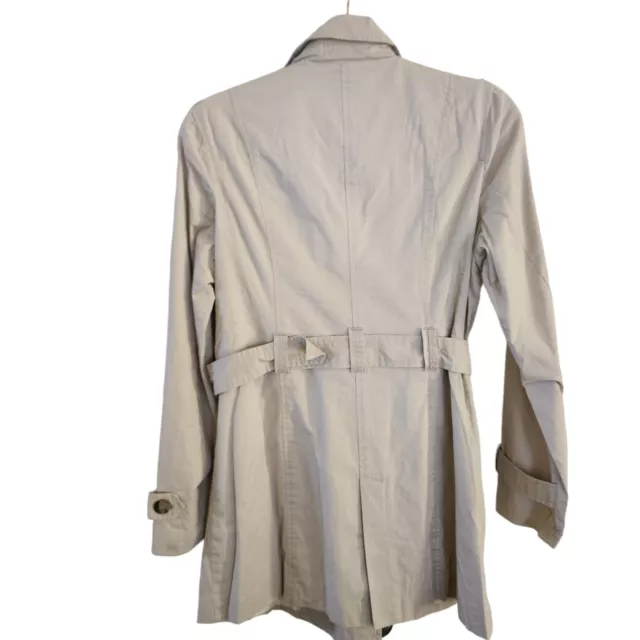 Ellison Womens Beige Button Front Belted Trench Coat Jacket Size Medium 2