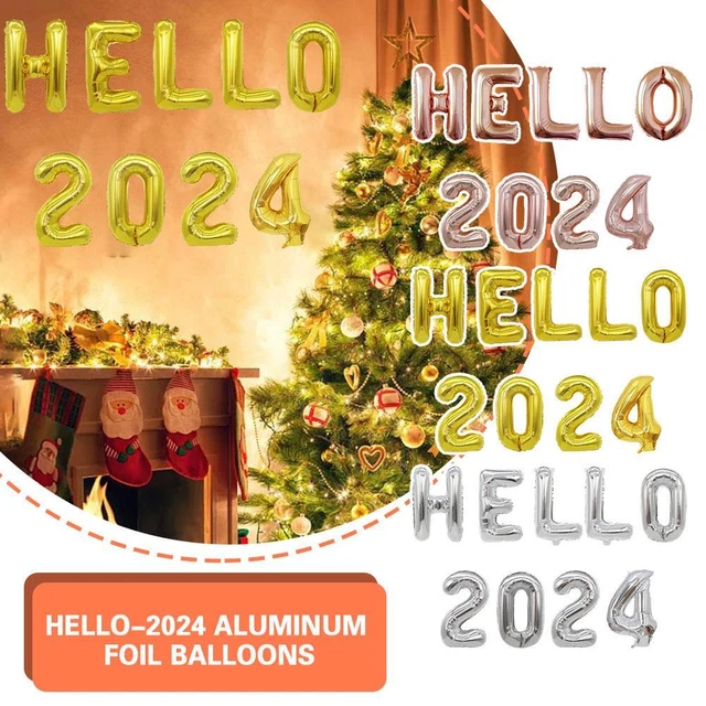 HELLO2024 ALUMINUM FOIL Balloons Party Decor Balloons 2024 New Year