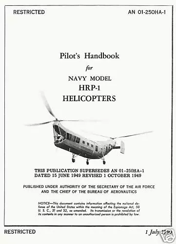 PIASECKI HRP-1 "FLYING BANANA" -  PILOT'S HANDBOOK .             DOWNLOAD or DVD