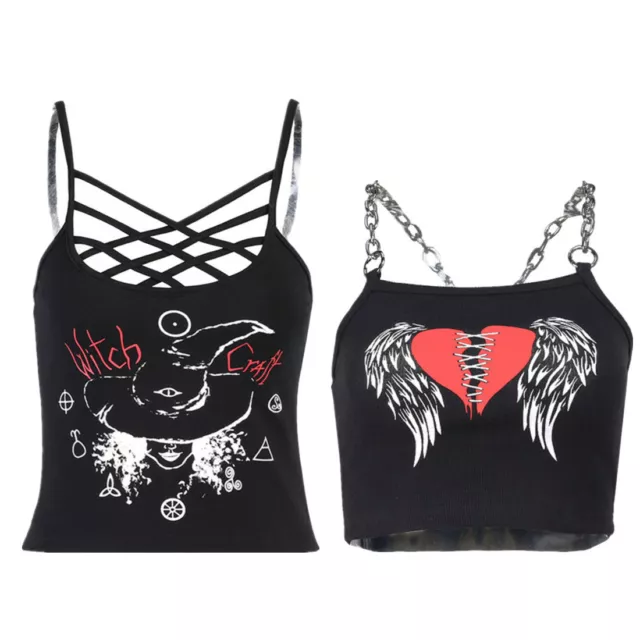 Women Sleeveless Crop Top Camisole Vest Crisscross strap Clubwear Top T-shirt