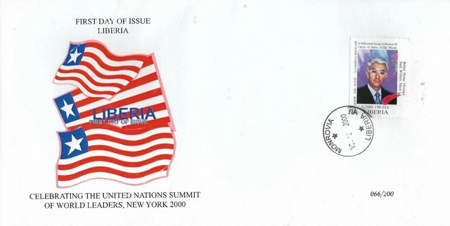 FDC Cover #066 USA UN World Leaders postfrisch Belize Premierminister Said...