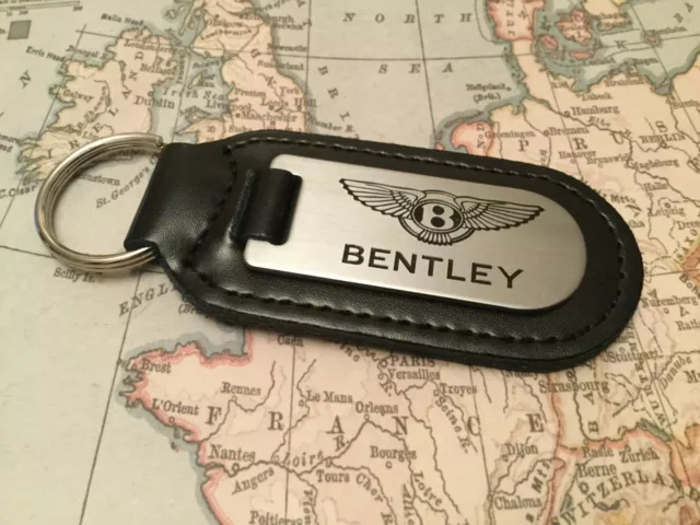 Bentley Llavero Grabado Y No Relleno en Piel