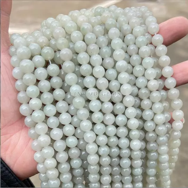 Wholesale 5pcs/package 8mm Natural Qingli Milk Cap Xiuyu Round Beads