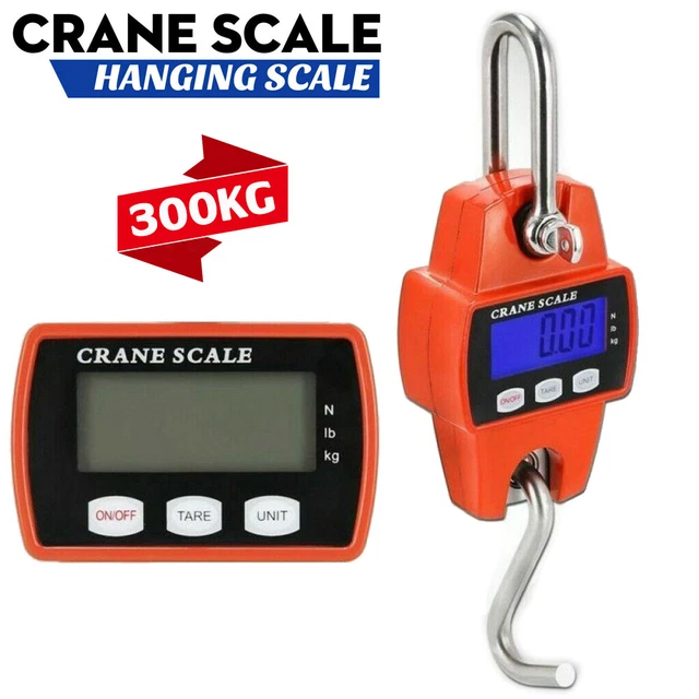 Digitale Hängewaage 300 Kg / 100 G – LCD, Tara, Hold, Kg/lb/N, Mit Hintergrundbeleuchtung – Industriell