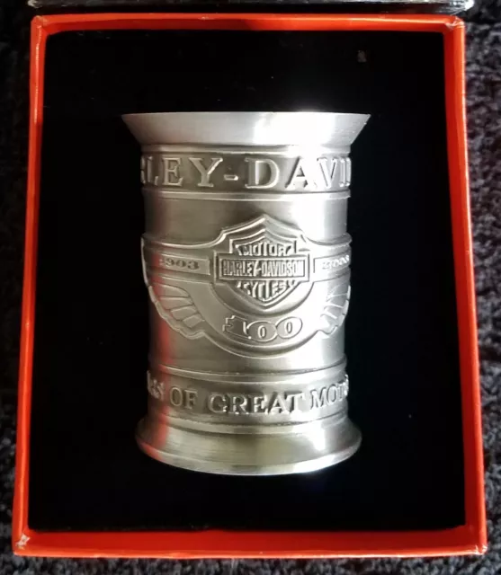 2003 Harley-Davidson 100th Anniversary Limited Edition Fine Pewter Shot Glass