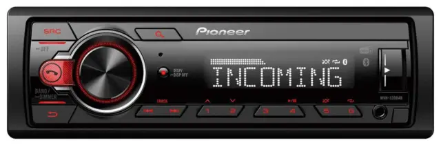 Pioneer Autoradio 1 DIN MVH-330DAB, Bluetooth, USB, AUX-IN kurze Bauform 4x50 W