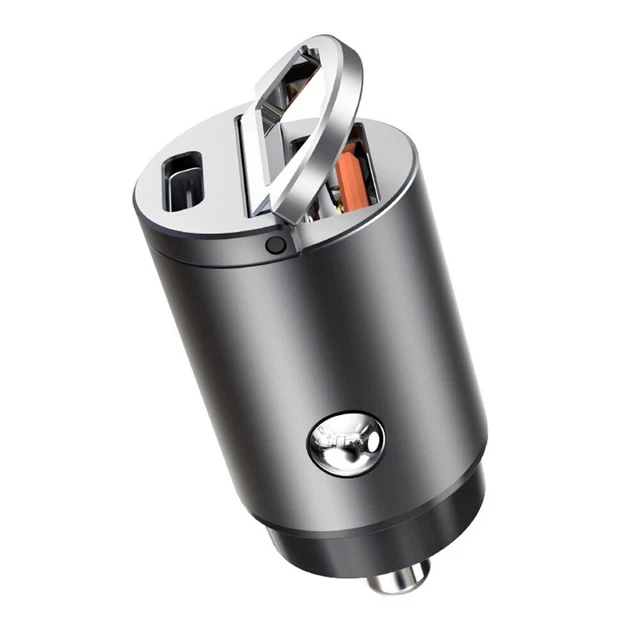 Accessori Interni Auto Adattatore Caricabatterie Telefono Auto Colore Titanio Lega Zinco
