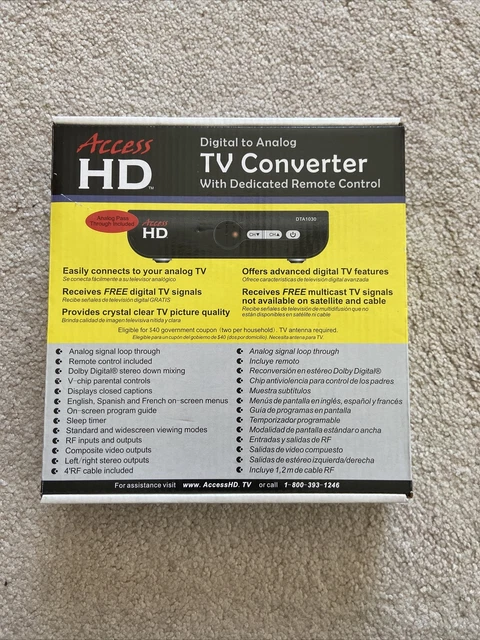 Access HD Digital To Analog TV Converter/ Remote Control DTA1030D  Brand New