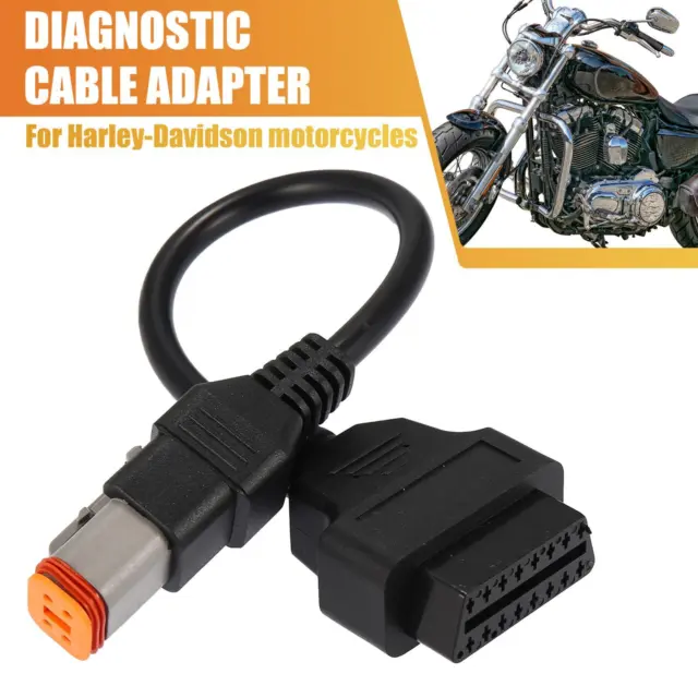 4Pin to OBD2 Diagnostic Scanner Adapter Cable for Harley Davidson 16Pin to 4Pin