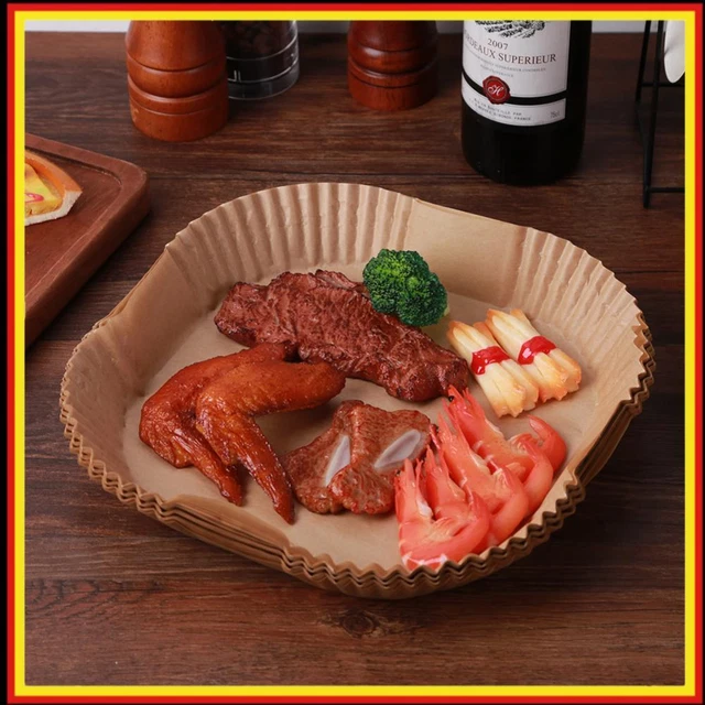 200 Pezzi Carta Pergamena Fodera Per Friggitrice Ad Aria, 22Cm - Foto 7