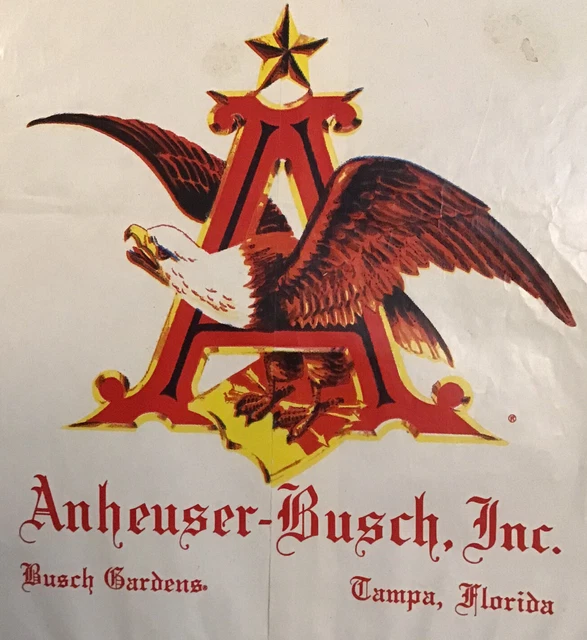 BUSCH GARDENS TAMPA Florida Paper Bag Anheuser Busch Beer Advertising