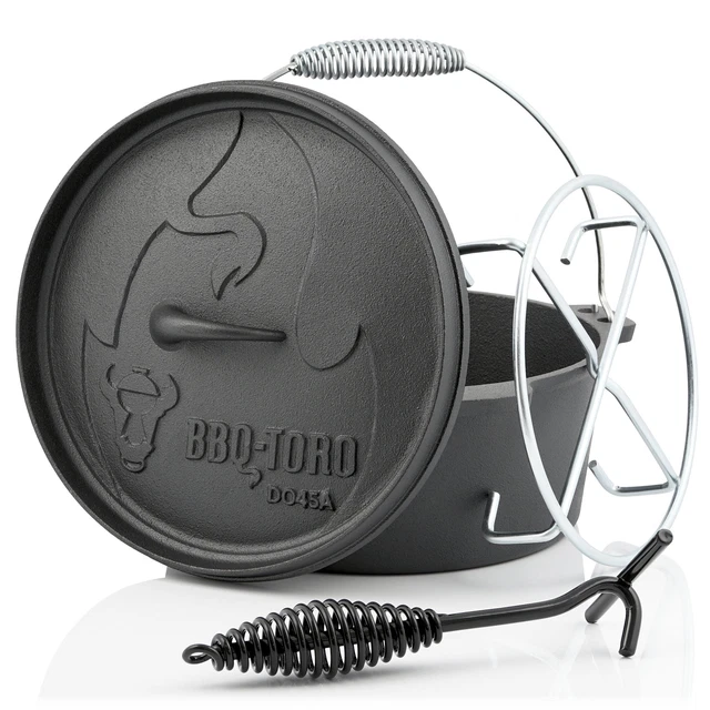 BBQ-Toro Dutch Oven DO45A, 3,1 L Alpha Gusseisen Kochtopf, Gusstopf *B-Ware* 2