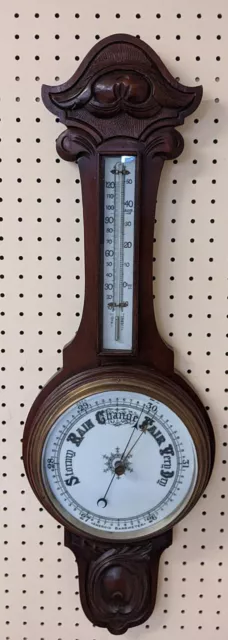 Beautiful Victorian Era 19th Century Mahogany Barometer