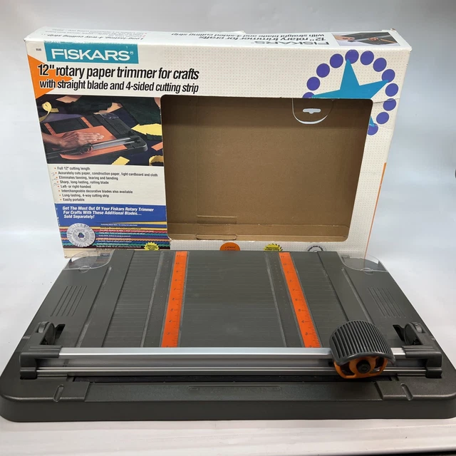 Fiskars 12" Rotary Trimmer Straight Blade & 4 Sided Cutting Strip Made In USA