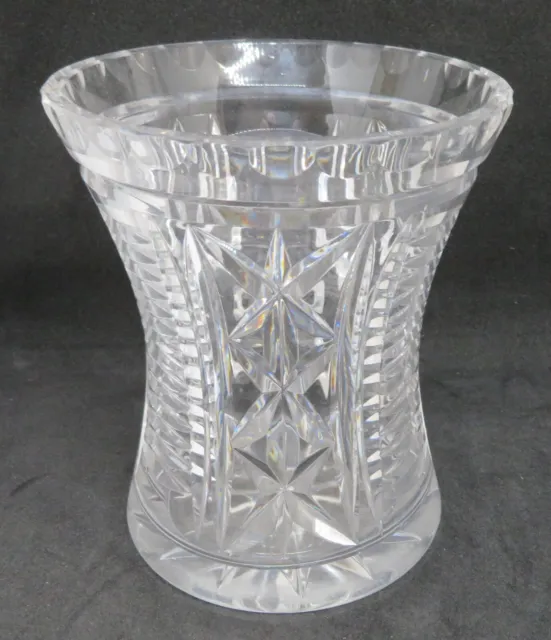 . Clear cut glass vintage Art Deco antique tapered vase