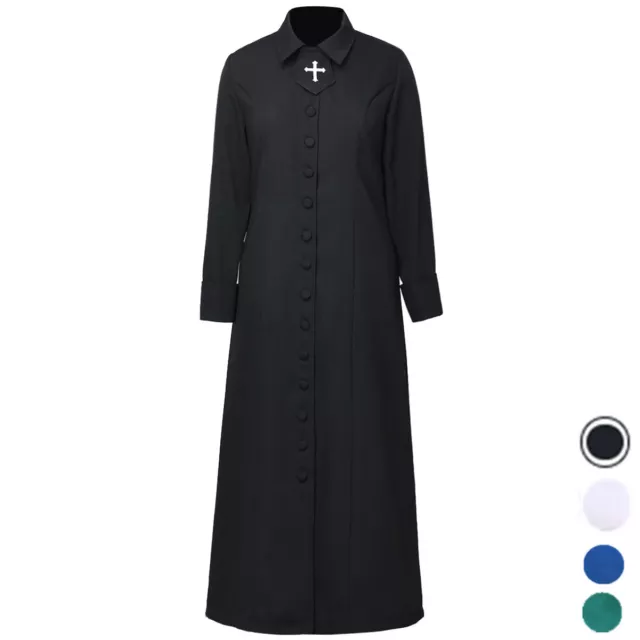 Religious Women's Clergy Cassock Robe Church Cross Robe Priest Robe 4 Colors