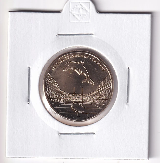 AUSTRALIAN: 2024 $1 Nrl Rugby Redcliffe Dolphins Unc Coin In 2X2 Holder ...