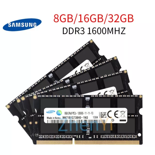 32GB 16GB 8GB PC3L-12800S DDR3L 1600MHz 204Pin SODIMM Laptop Memoria Samsung LOT