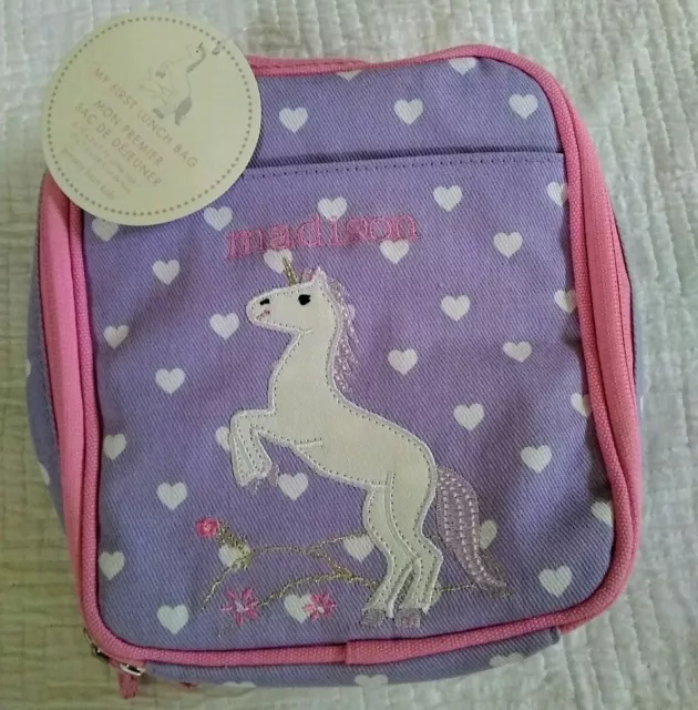 New! Pottery Barn Kids girls my first Lunch box monogram MADISON lunch bag