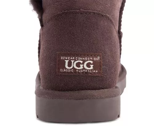 OZWEAR Kid Connection Unisex Button Ugg Boot - Chocolate 3