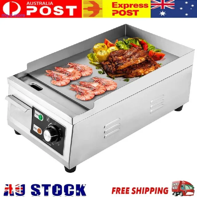 Electric Griddle Grill BBQ Hot Plate Commercial Stainless Steel Countertop 2000W