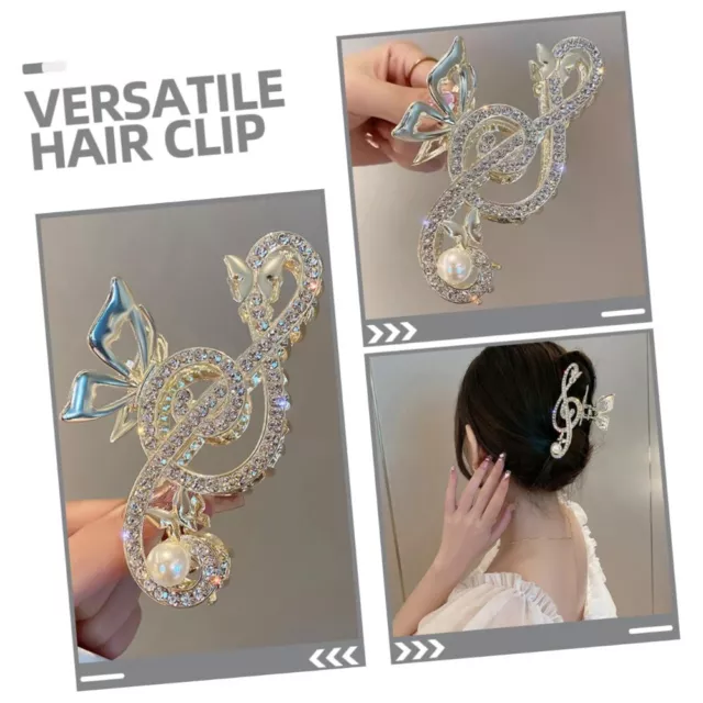 Rhinestone Music Note Claw Clip Glitter Shark Clip New Hair Clips  Women