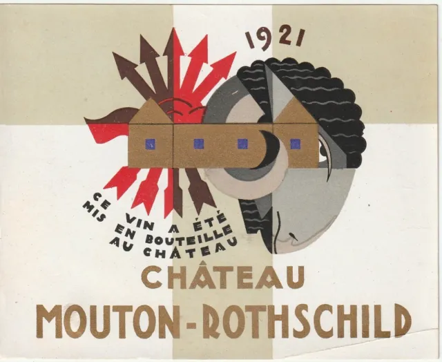 1 Etiquette Chateau Mouton Rothschild 1921 " CARLU "