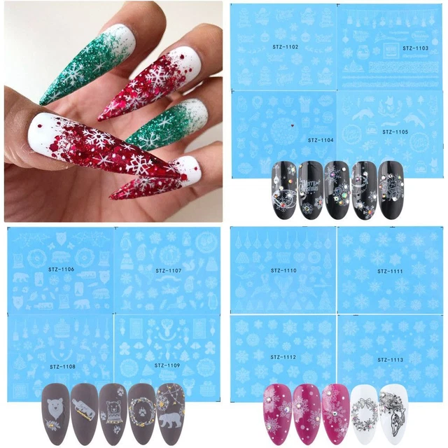 d&#39;ongle Décalcomanies de Noël Décorations Nail Art Eau Ongles Autocollants