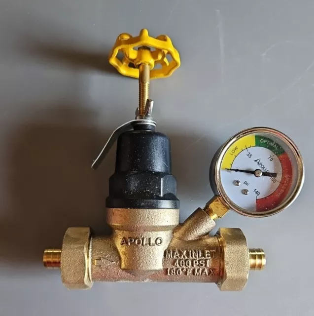 Apollo Valves 1/2" x 3/4" Lead Free Bronze Pressure Reducing Valve w/ Gauge