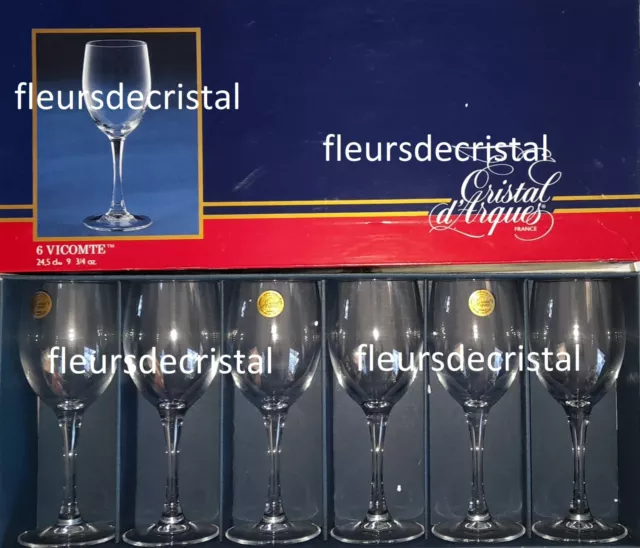 Cristal d'Arques coffret de 6 verres a eau modèle vicomte