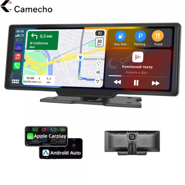 9.3" Wireless Apple CarPlay Android Auto Touchscreen Tragbares Autoradio Dashcam