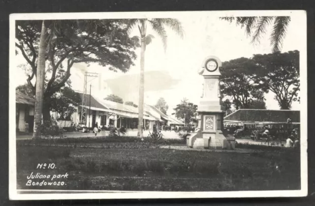 Bondowoso rppc Juliana Park Clock Tower Indonesia 1931