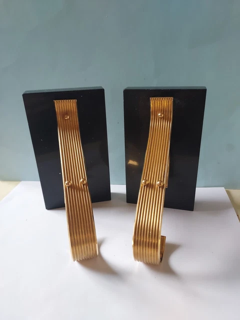 Lot De 2 Serre-Livres Décoratifs Gingko En Métal Doré - Design Découpé Élégant Pour Bibliothèque Et Étagère