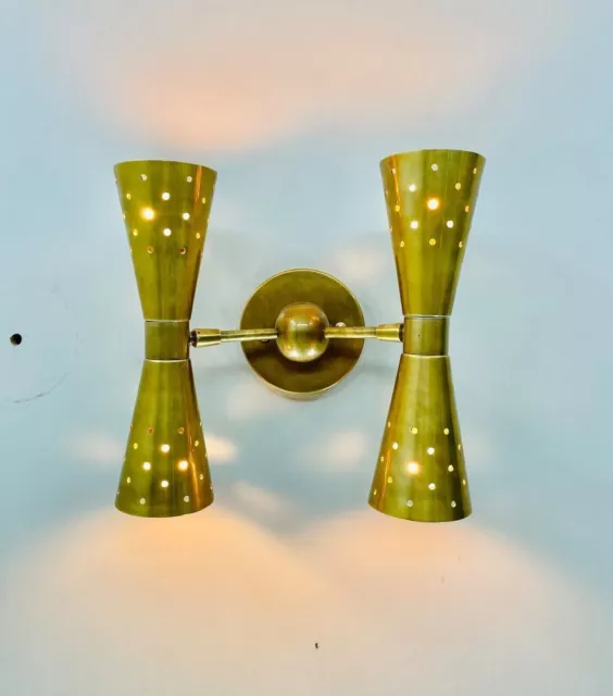 Atomic 50's 60s Style mid-Century Modern Bow tie Dual Cone Wall Sconce lamp