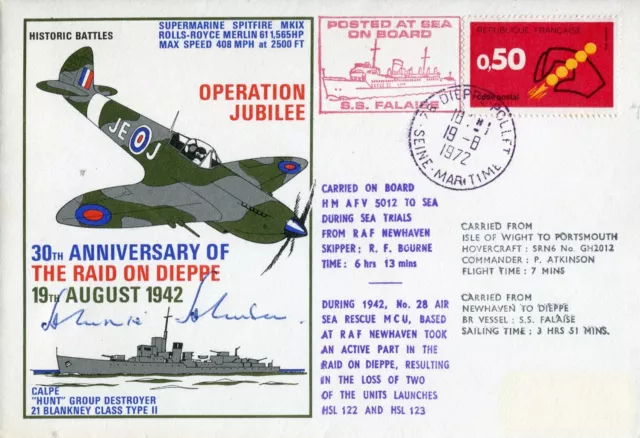 WW2 top RAF ace Johnnie Johnson signed Raid on Dieppe cover - UACC DEALER