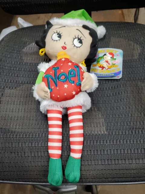 NWT - Sugar Loaf Betty Boop 17" Plush Toy Doll Noel Green Dress Merry Message