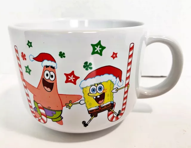 Spongebob Squarepants & Patrick Candy Cane Ceramic Christmas Coffee Mug Cup