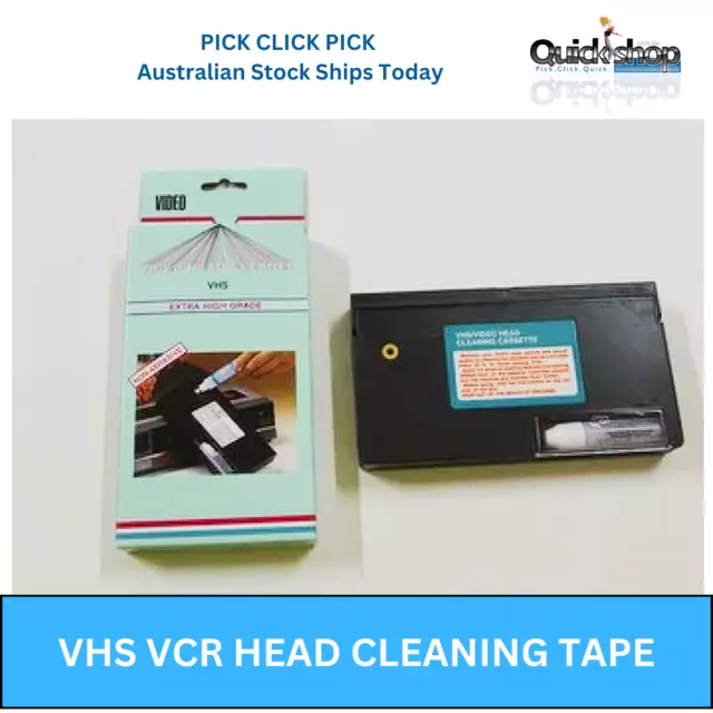 Video Head Cleaner Tape Cassette Wet System for VCR VHS Player & Cleaning Fluid